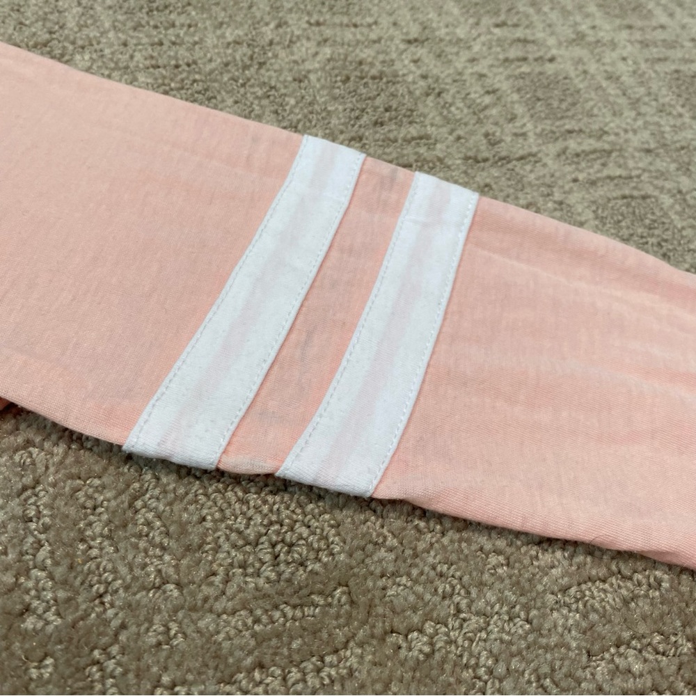 {Z Supply} The Varsity White and Peach Baseball Tee ~ Size XS - Picture 7 of 16